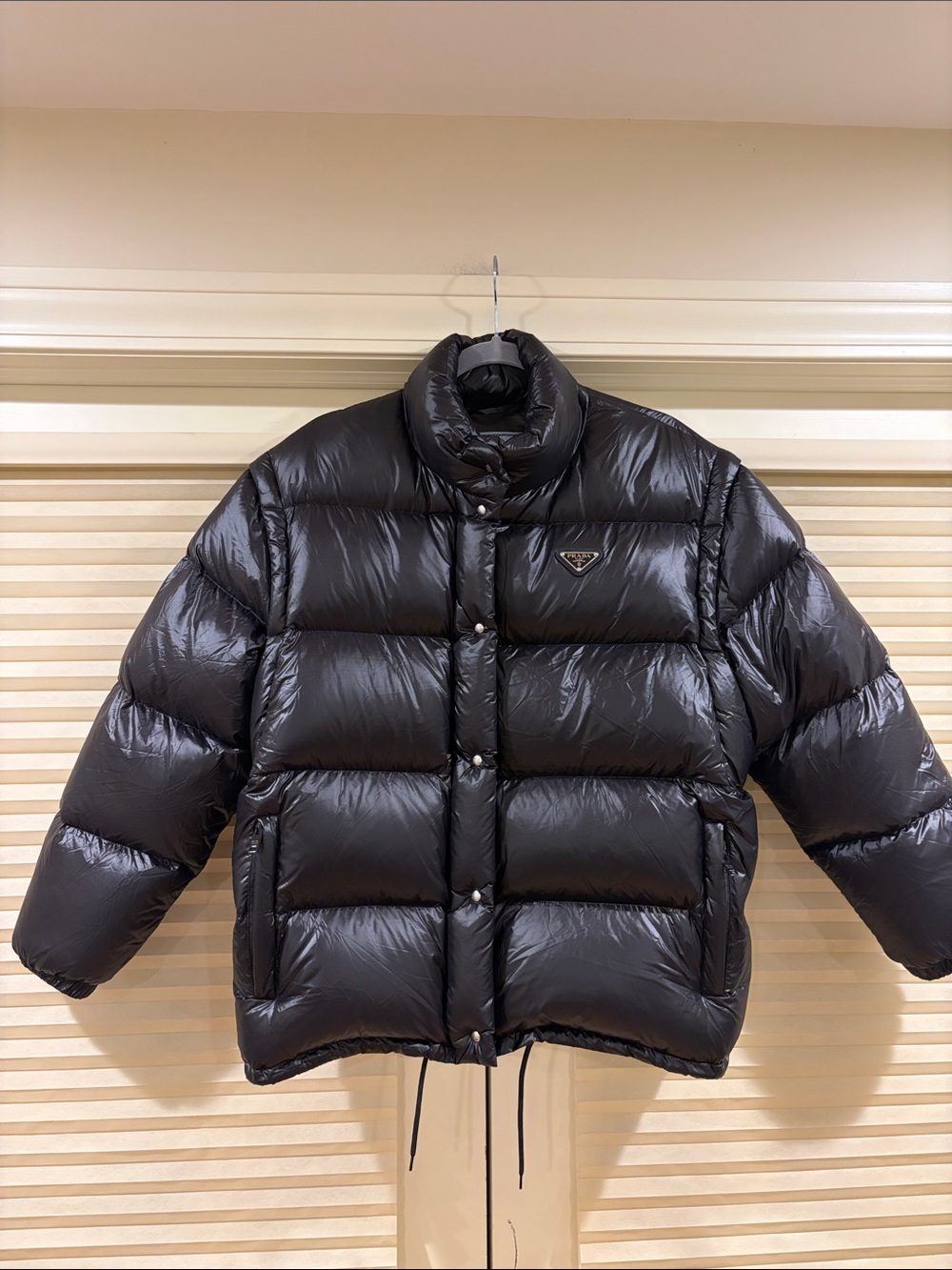 NWOT Prada Women's Black Puffer Jacket - Quilted Down Coat, Size 40 = S